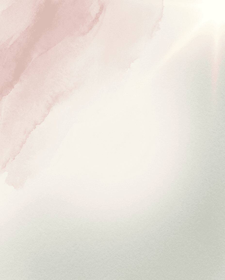 A soft pearl and dusty-blush editorial panel with a warm gold light flare
